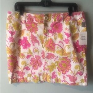 NWT Caslon cotton floral paisley skirt s10